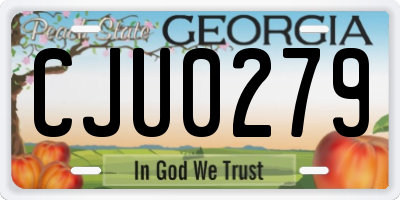 GA license plate CJU0279