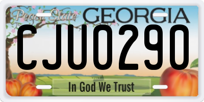 GA license plate CJU0290