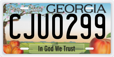 GA license plate CJU0299