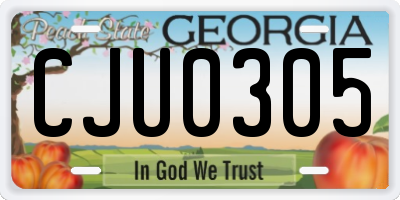 GA license plate CJU0305