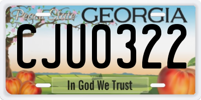 GA license plate CJU0322