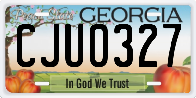 GA license plate CJU0327