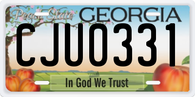 GA license plate CJU0331