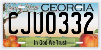 GA license plate CJU0332