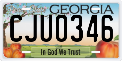 GA license plate CJU0346
