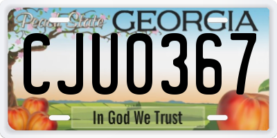 GA license plate CJU0367