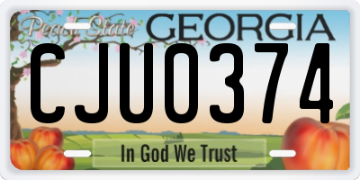 GA license plate CJU0374