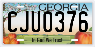 GA license plate CJU0376