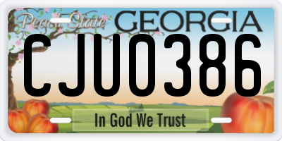 GA license plate CJU0386