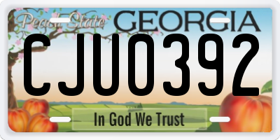 GA license plate CJU0392