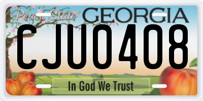 GA license plate CJU0408