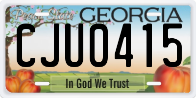 GA license plate CJU0415