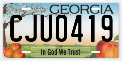 GA license plate CJU0419