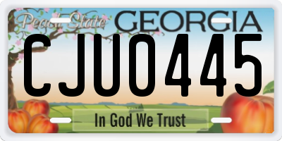 GA license plate CJU0445