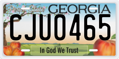 GA license plate CJU0465