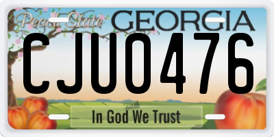 GA license plate CJU0476