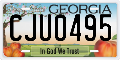 GA license plate CJU0495