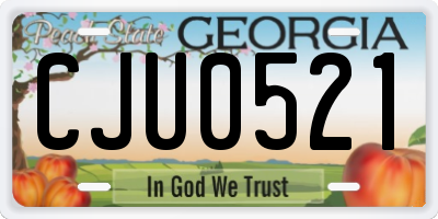 GA license plate CJU0521