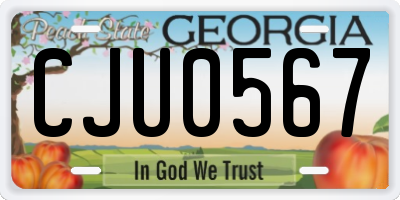 GA license plate CJU0567