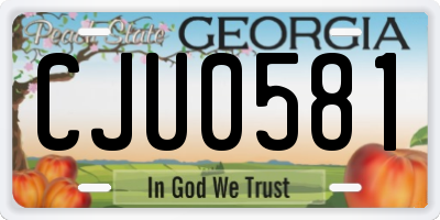 GA license plate CJU0581