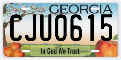 GA license plate CJU0615
