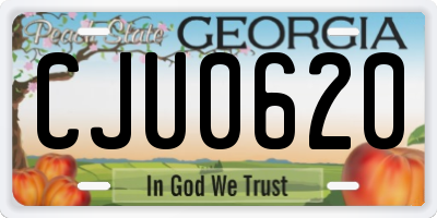 GA license plate CJU0620