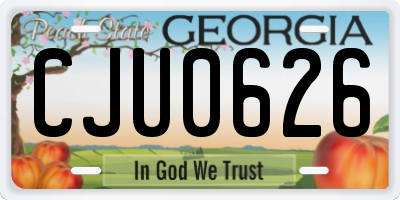 GA license plate CJU0626