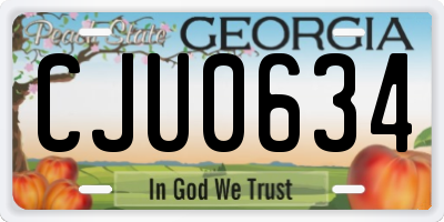 GA license plate CJU0634