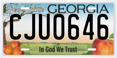 GA license plate CJU0646