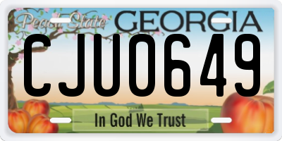 GA license plate CJU0649