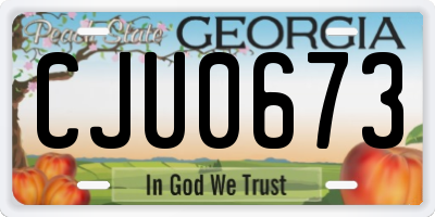 GA license plate CJU0673