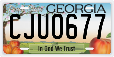 GA license plate CJU0677