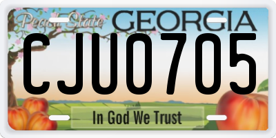 GA license plate CJU0705