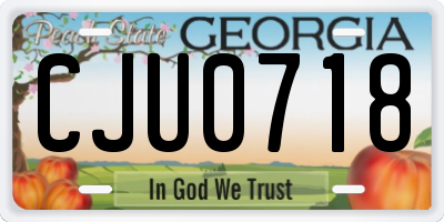GA license plate CJU0718
