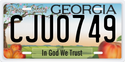 GA license plate CJU0749