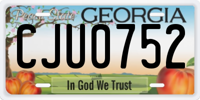 GA license plate CJU0752