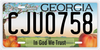 GA license plate CJU0758