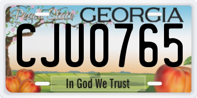 GA license plate CJU0765