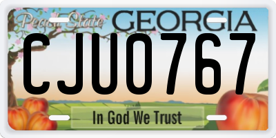 GA license plate CJU0767