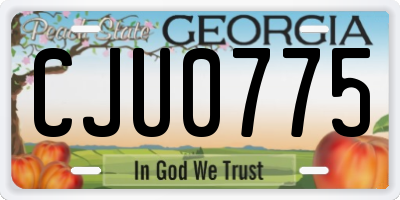 GA license plate CJU0775