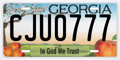 GA license plate CJU0777
