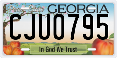 GA license plate CJU0795