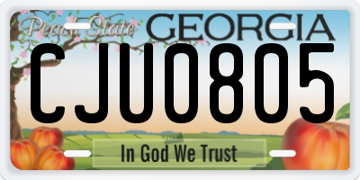 GA license plate CJU0805