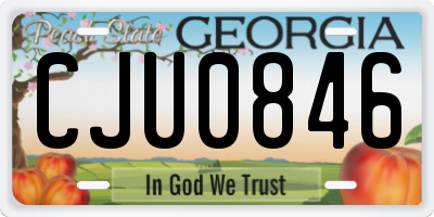 GA license plate CJU0846