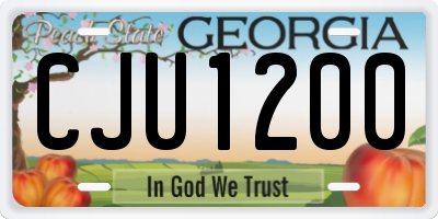 GA license plate CJU1200