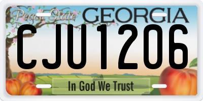 GA license plate CJU1206