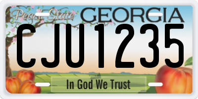 GA license plate CJU1235
