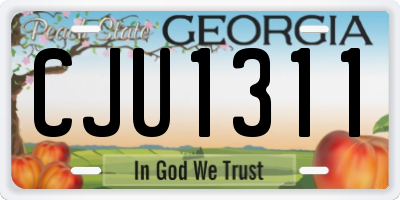GA license plate CJU1311