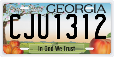 GA license plate CJU1312