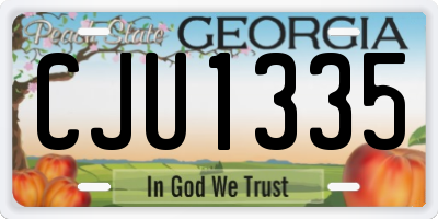 GA license plate CJU1335